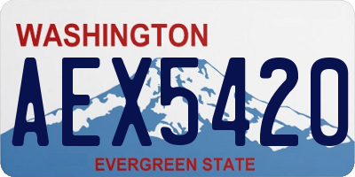 WA license plate AEX5420