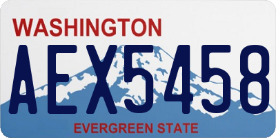 WA license plate AEX5458