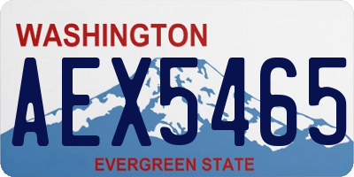 WA license plate AEX5465