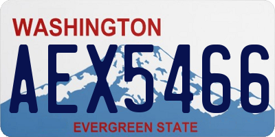WA license plate AEX5466