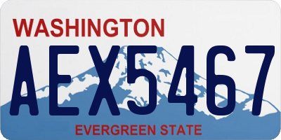 WA license plate AEX5467