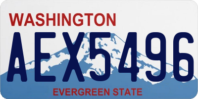 WA license plate AEX5496