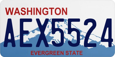 WA license plate AEX5524