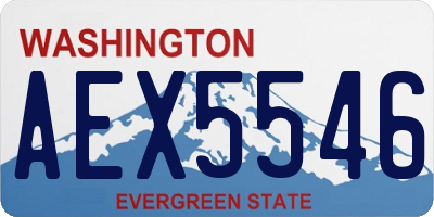 WA license plate AEX5546