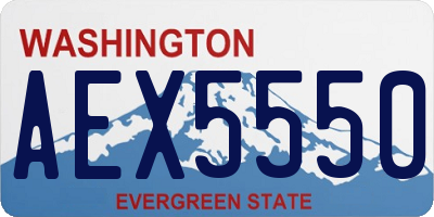 WA license plate AEX5550