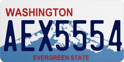 WA license plate AEX5554