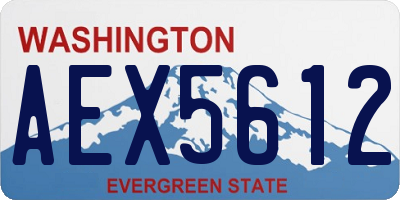 WA license plate AEX5612