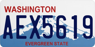 WA license plate AEX5619