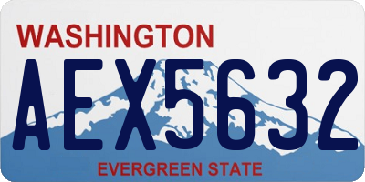 WA license plate AEX5632