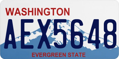 WA license plate AEX5648