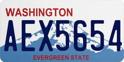 WA license plate AEX5654