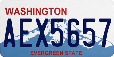 WA license plate AEX5657