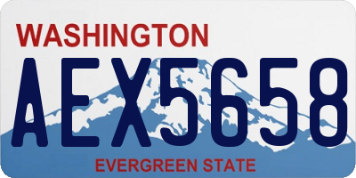 WA license plate AEX5658
