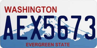 WA license plate AEX5673