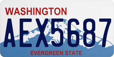 WA license plate AEX5687