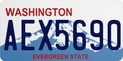 WA license plate AEX5690