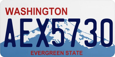 WA license plate AEX5730