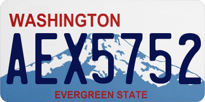 WA license plate AEX5752