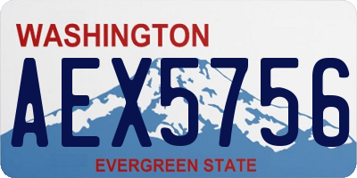 WA license plate AEX5756