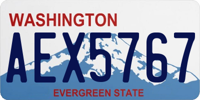 WA license plate AEX5767