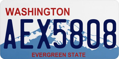 WA license plate AEX5808