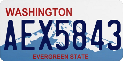 WA license plate AEX5843