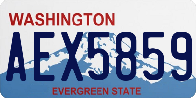 WA license plate AEX5859