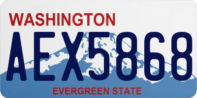 WA license plate AEX5868