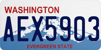 WA license plate AEX5903