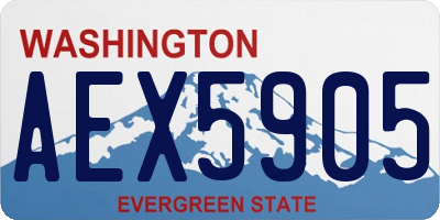 WA license plate AEX5905