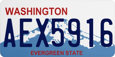 WA license plate AEX5916