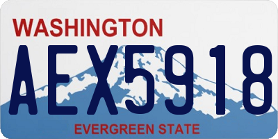 WA license plate AEX5918