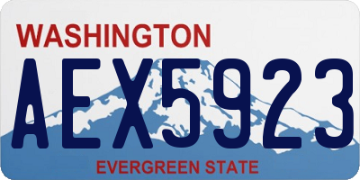 WA license plate AEX5923
