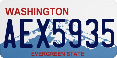 WA license plate AEX5935