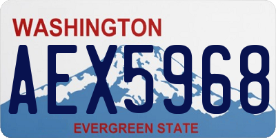 WA license plate AEX5968