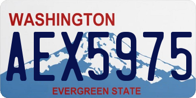 WA license plate AEX5975