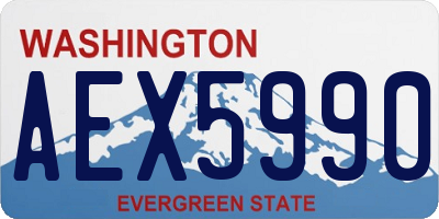 WA license plate AEX5990