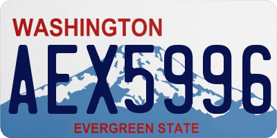 WA license plate AEX5996