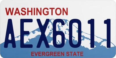 WA license plate AEX6011