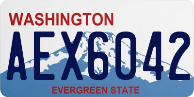 WA license plate AEX6042