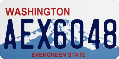 WA license plate AEX6048