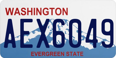 WA license plate AEX6049