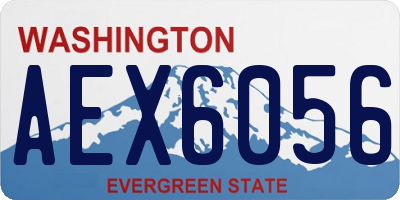 WA license plate AEX6056
