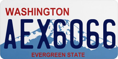 WA license plate AEX6066