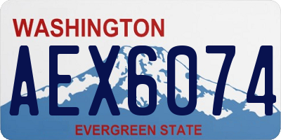 WA license plate AEX6074