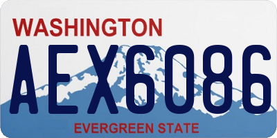 WA license plate AEX6086