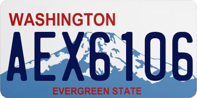 WA license plate AEX6106