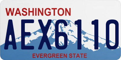 WA license plate AEX6110