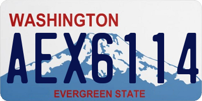 WA license plate AEX6114
