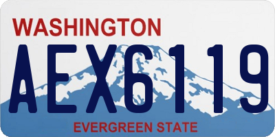 WA license plate AEX6119